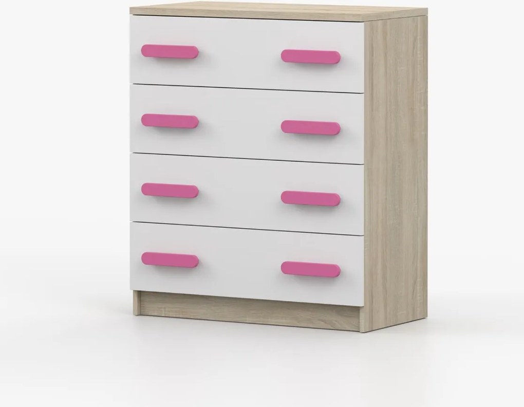 Komoda SCOUT - dub sonoma/biela (viac variant)