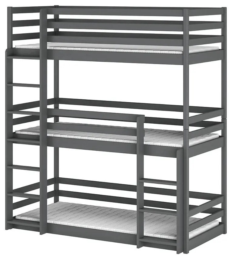 Poschodová Posteľ Ted 90x200 graphite