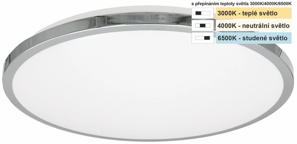 TOP LIGHT Svetlo stropné Silver KS CCT, Biela-Chróm