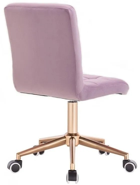 LuxuryForm DESIGN Stolička TOLEDO VELUR na zlatej podstave s kolieskami - levanduľa