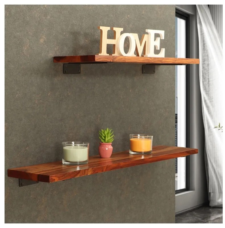 Polica na stenu s konzolou Lisa 75 cm PALISANDER