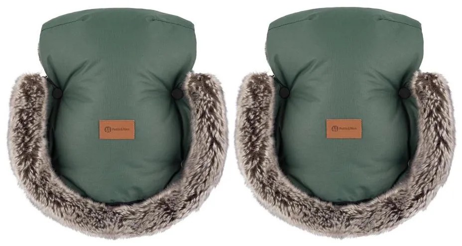 PETITE&MARS - Rukávniky na kočík FURRY Veritable Khaki
