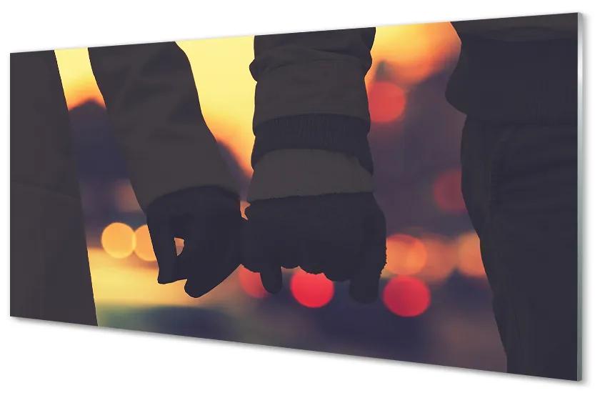 Obraz na skle Ľudia ruky svetla 100x50cm