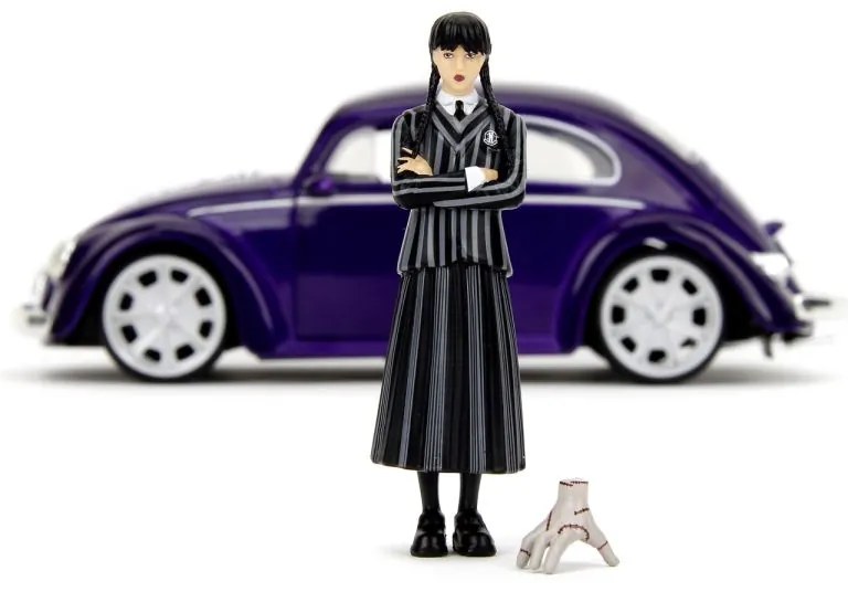 SIMBA Wednesday auto 1972 VW Beetle 1:24 a figúrka Wednesday