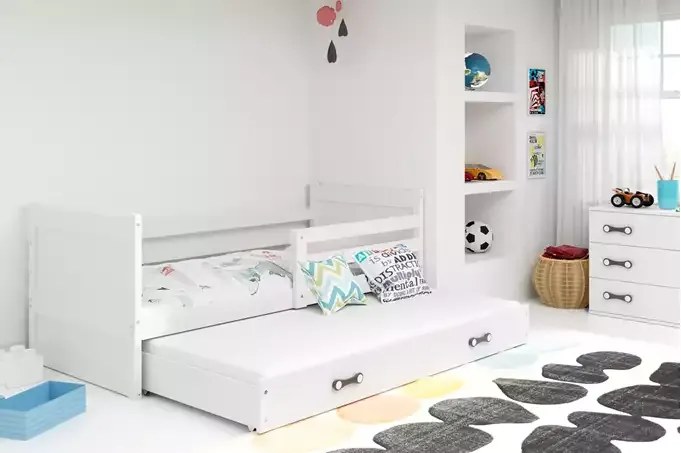 Detská posteľ RICO s prístelkou, biela