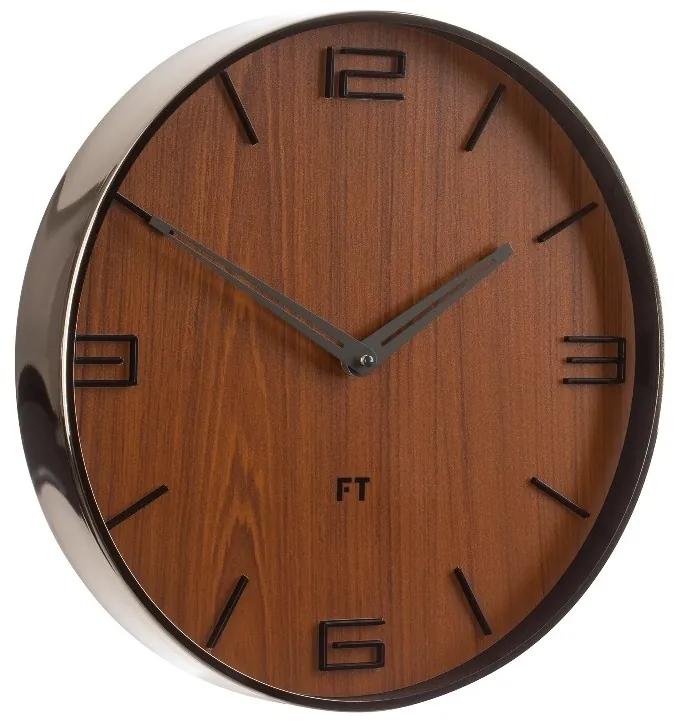 Dizajnové nástenné hodiny Future Time FT3010TT Flat walnut 30cm