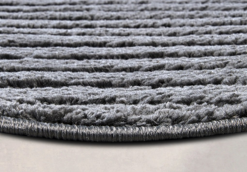 ELLE Decoration, Kusový koberec New York 106206 Antracite kruh, 200x200 (priemer) kruh, šedá, chodba / predsieň