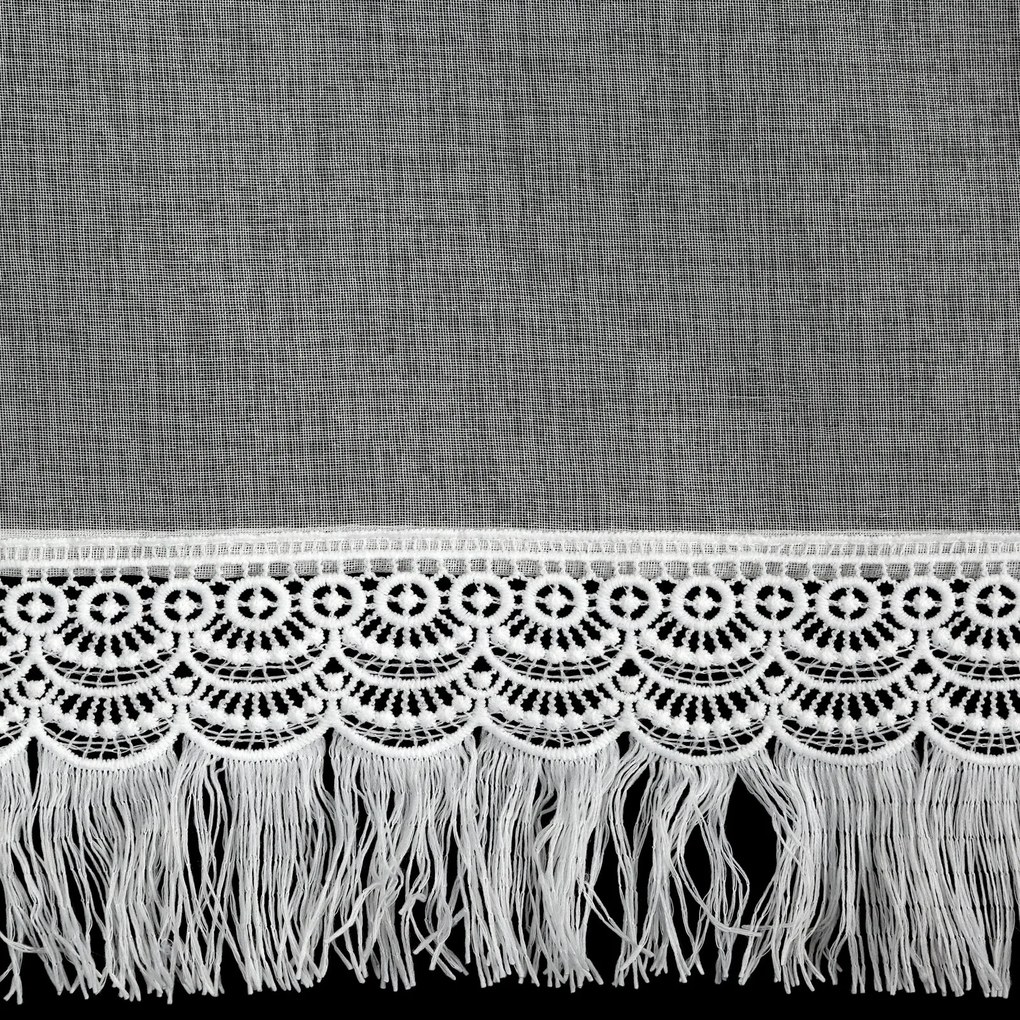 KRÁTKA ZÁCLONA NA PÚTKACH ROXANA 60X150 CM BIELA
