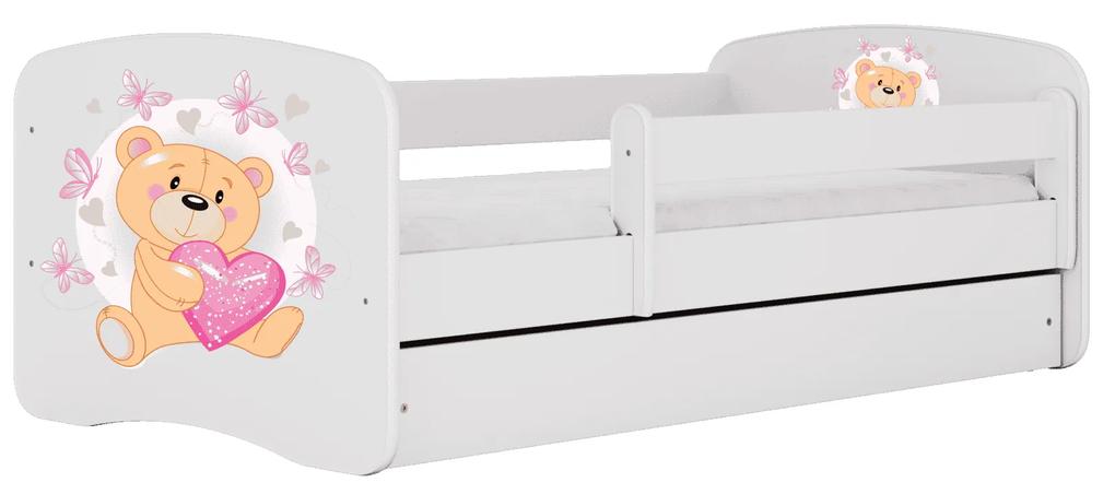 Letoss Detská posteľ BABY DREAMS 180/80- Macko Ružová S matracom Bez uložného priestoru