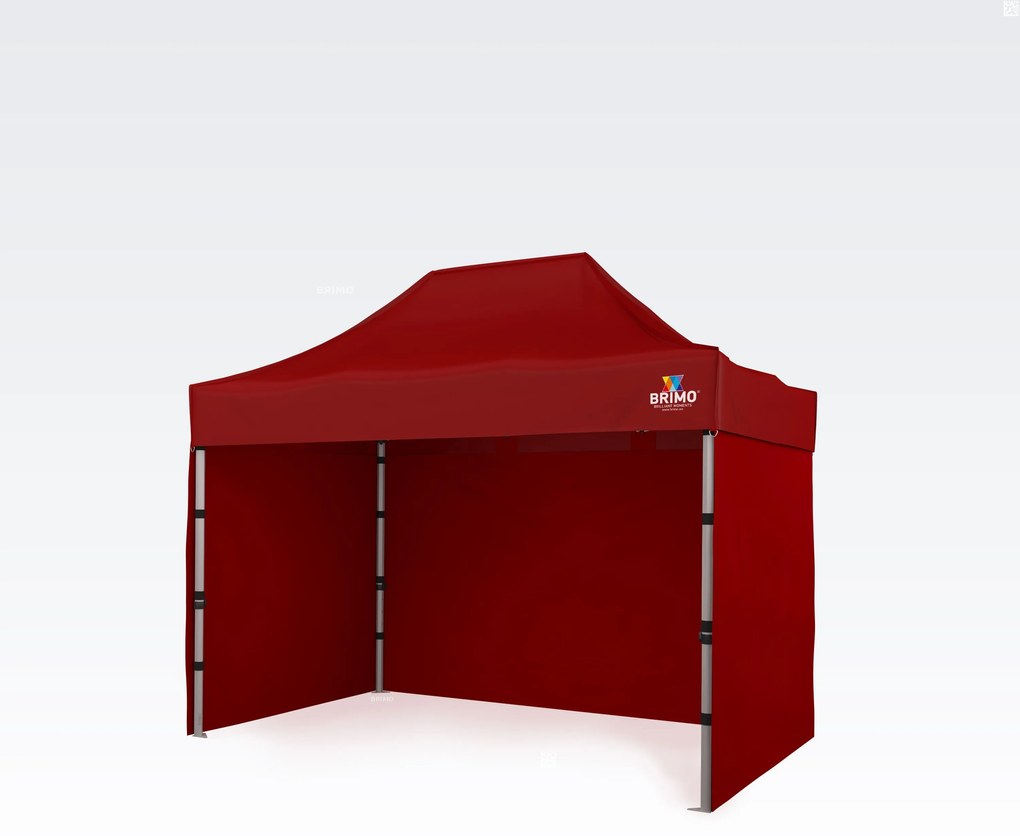 BRIMO Nožnicový párty stan EXCLUSIVE ALU 2x3 m s 3 stenami červený