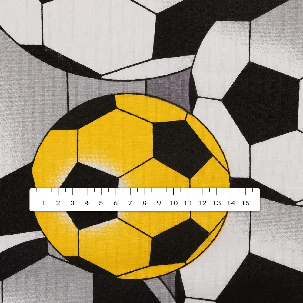 Biante Detská bavlnená obliečka na vankúš s lemom Sandra SA-580 Farebné a sivé futbalové lopty 50 x 50 cm