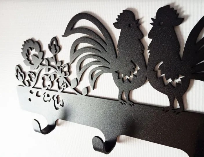 Kovový vešiak na stenu DVAJA KOHÚTI