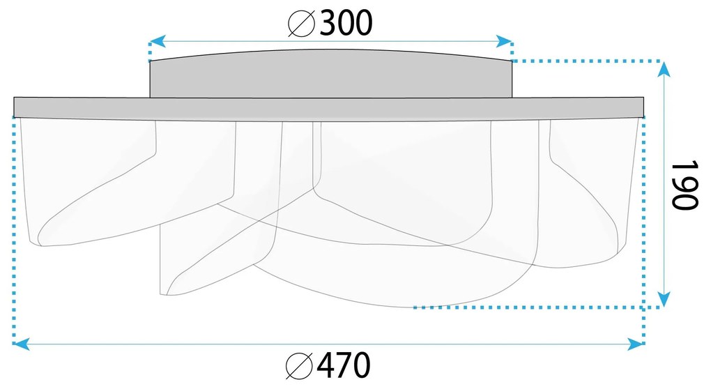 Toolight Toolight, LED stropné svietidlo 57W, 4000lm, 4000K, G139-C, zlatá, OSW-02623