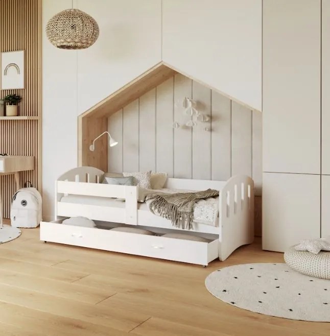 Detská posteľ so zásuvkou HAPPY - 180x80 cm - biela