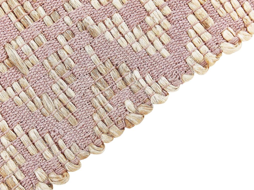 Bavlnený koberec 160 x 230 cm béžová/ružová GERZE Beliani