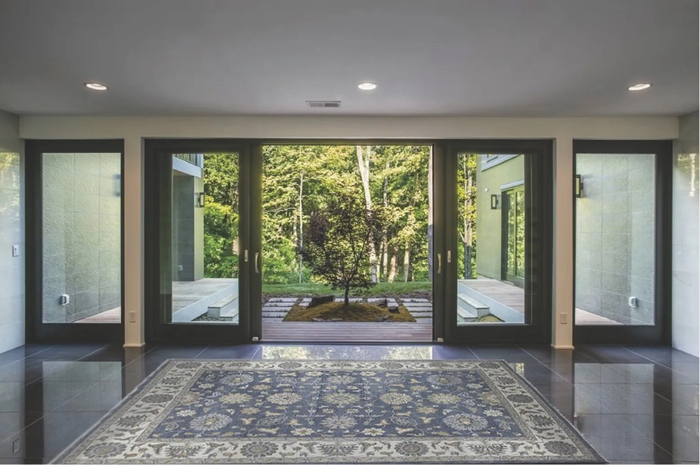 Diamond Carpets India, Ručne viazaný kusový koberec Diamond DC-Zigler Jeans blue / ivory, 160x230, modrá, chodba / predsieň