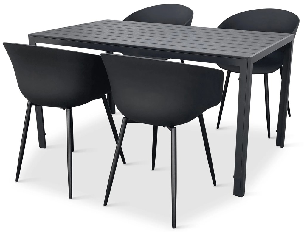 Noela Záhradný jedálenský set Viking L + 4x stolička Rikke