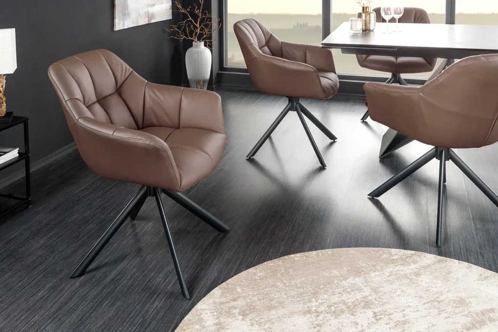 Papillon v hnedom odtieni otočná stolička