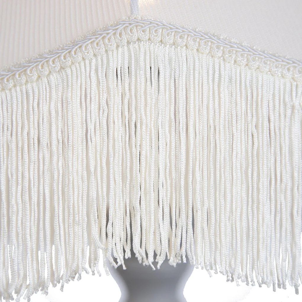 Stojacia lampa sivá s béžovým tienidlom a bielym interiérom 45cm - Classico