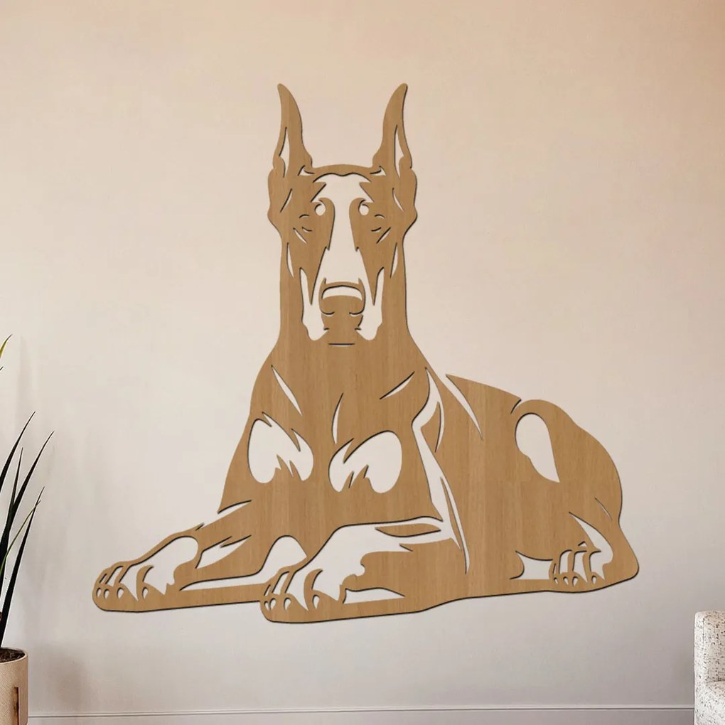 dřevo života Drevený obraz psa Doberman I Rozmery - cm: 60x60, Zvoľte farbu dekoru: Buk