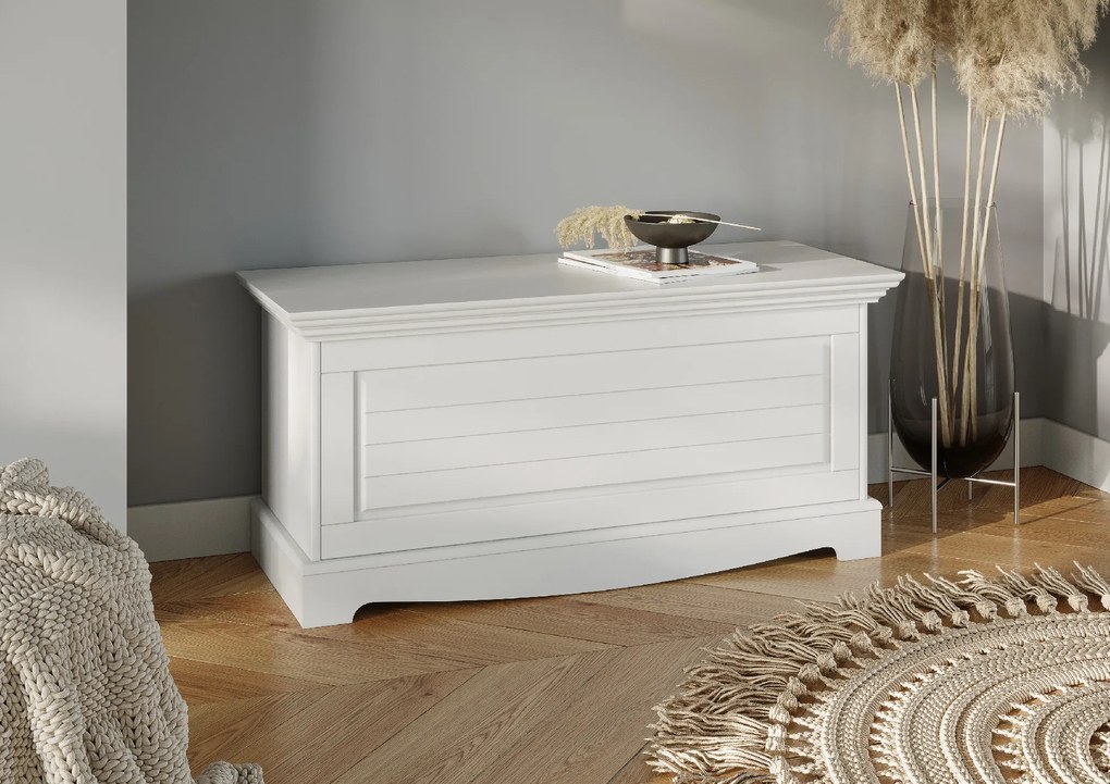 PROXIMA.store - Rustikálna borovicová truhlica - BELLUNO ELEGANTE FARBA: biela - orech
