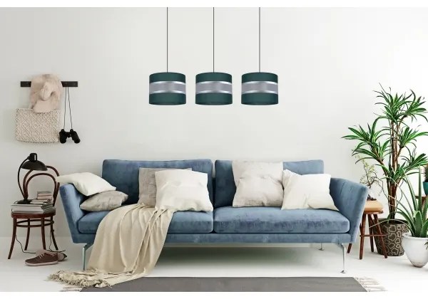 Luster na lanku CORAL 3xE27/60W/230V zelená