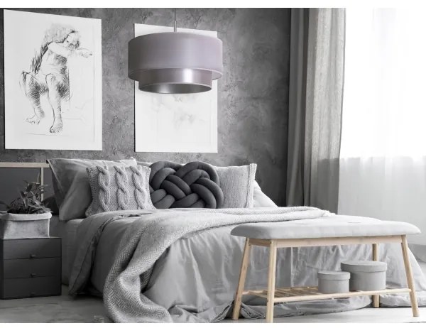 Duolla - Luster na lanku NANTES 1xE27/15W/230V pr. 45 cm strieborná