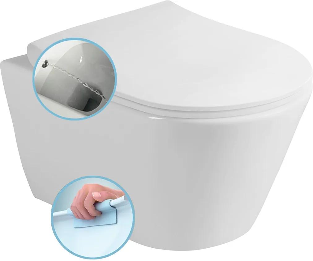 SAPHO - AVVA WC závesné WC rimless 56x37 cm s bidetovou sprškou (100312)