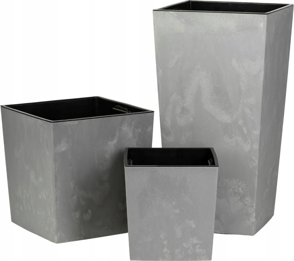 Sada 3 ks květináčů Walter šedý beton