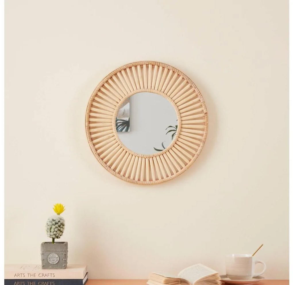 Eglo 425037 - Nástenné zrkadlo MITSUKE pr. 40 cm bambus