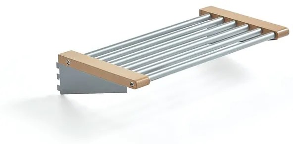 Polica na topánky JEPPE, 600 mm, breza, strieborná