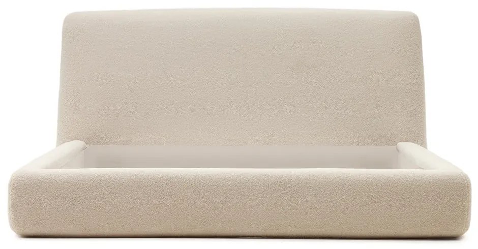 Béžová čalúnená dvojlôžková posteľ 160x200 cm Martina – Kave Home