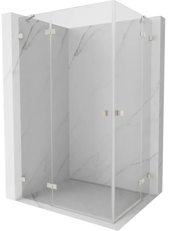 Mexen Lunar Duo, výklopný sprchový kút 110 x 100 cm, 8mm číre sklo, oceľový profil, 834-110L-100P-97-00