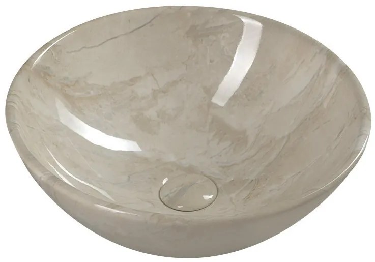 Sapho Sapho, DALMA keramické umývadlo na dosku Ø 42 cm, béžová, MM127