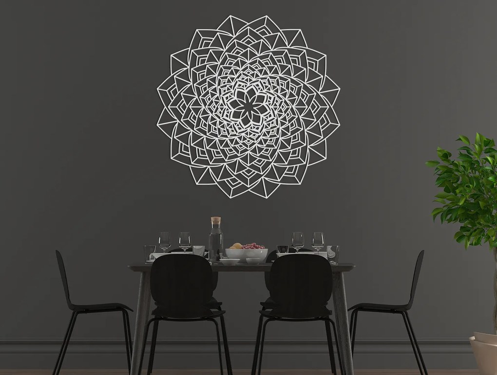 drevko Drevená Mandala na stenu Rozmer obrazu: 44,5 x 44,5 cm, Farba dekorácie: Čierna