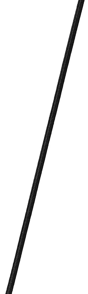 Závesné svietidlo čierne so zlatom a dymovým sklom oválne 5-svetlo - Zuzanna