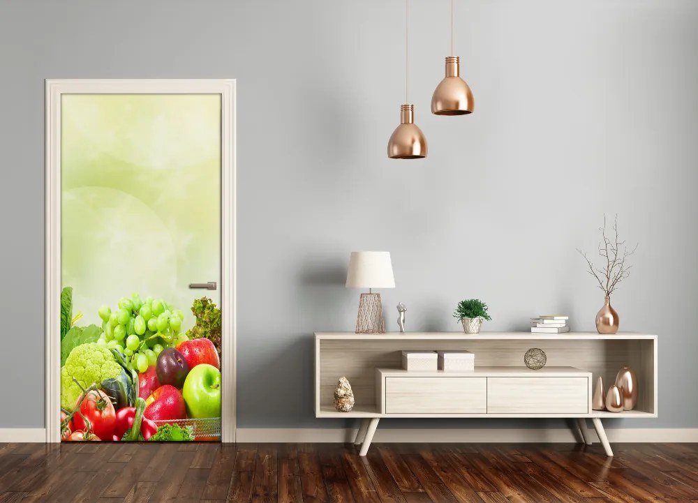 Samolepiace fototapety na dvere zelenina a ovocie 95x205 cm
