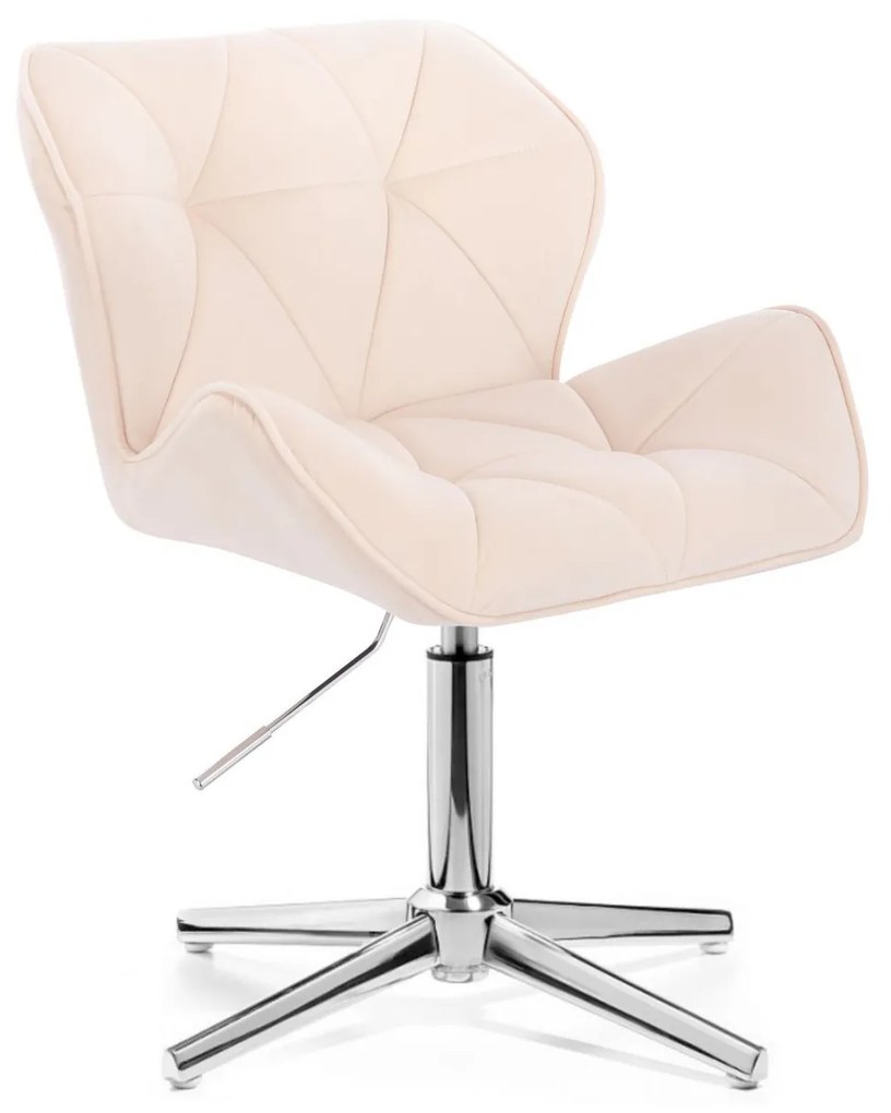 LuxuryForm DESIGN Stolička MILANO VELUR na striebornom kríži - krémová