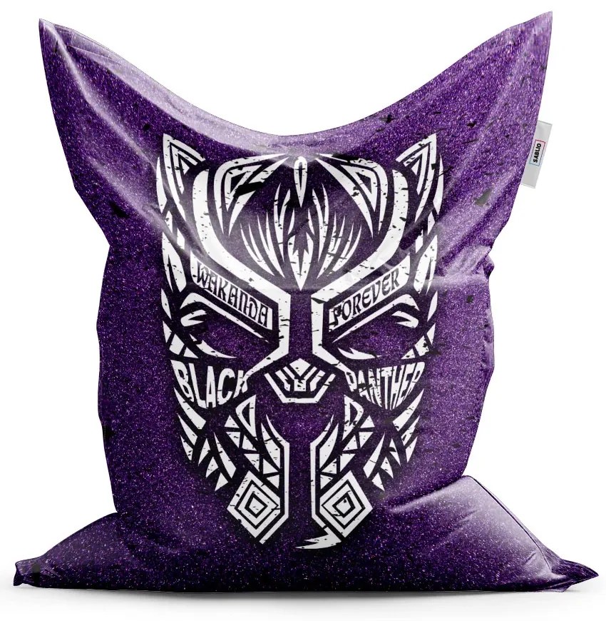 Sablio Sedací vak BLACK PANTHER wakanda forever Biely - 150x100 cm