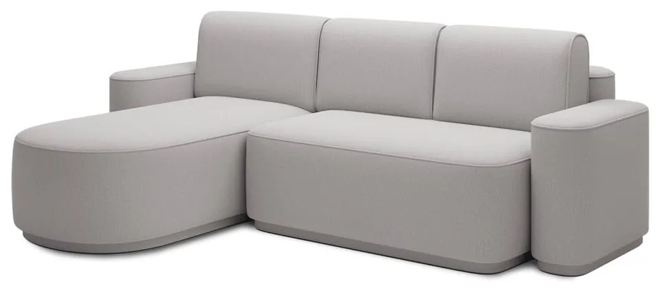 Svetlosivá ženilková rozkladacia/s úložným priestorom rohová pohovka (ľavý roh/s leňoškou) Aurumm – ELTAP