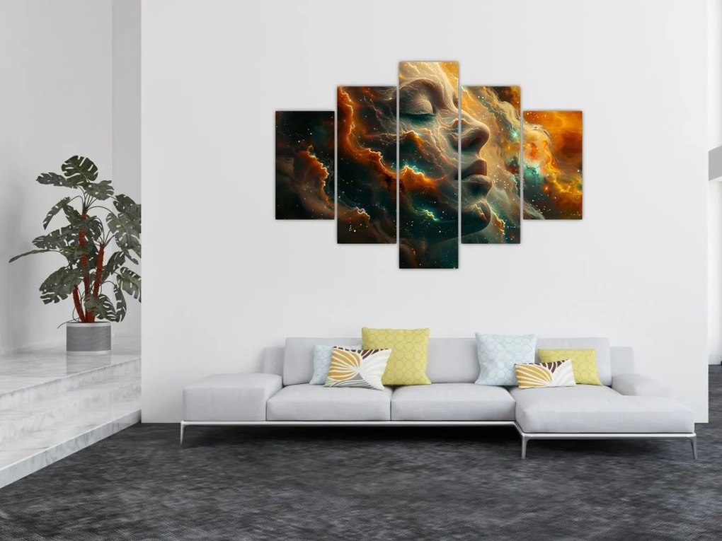Obraz - Tvár vo vesmíre (150x105 cm)