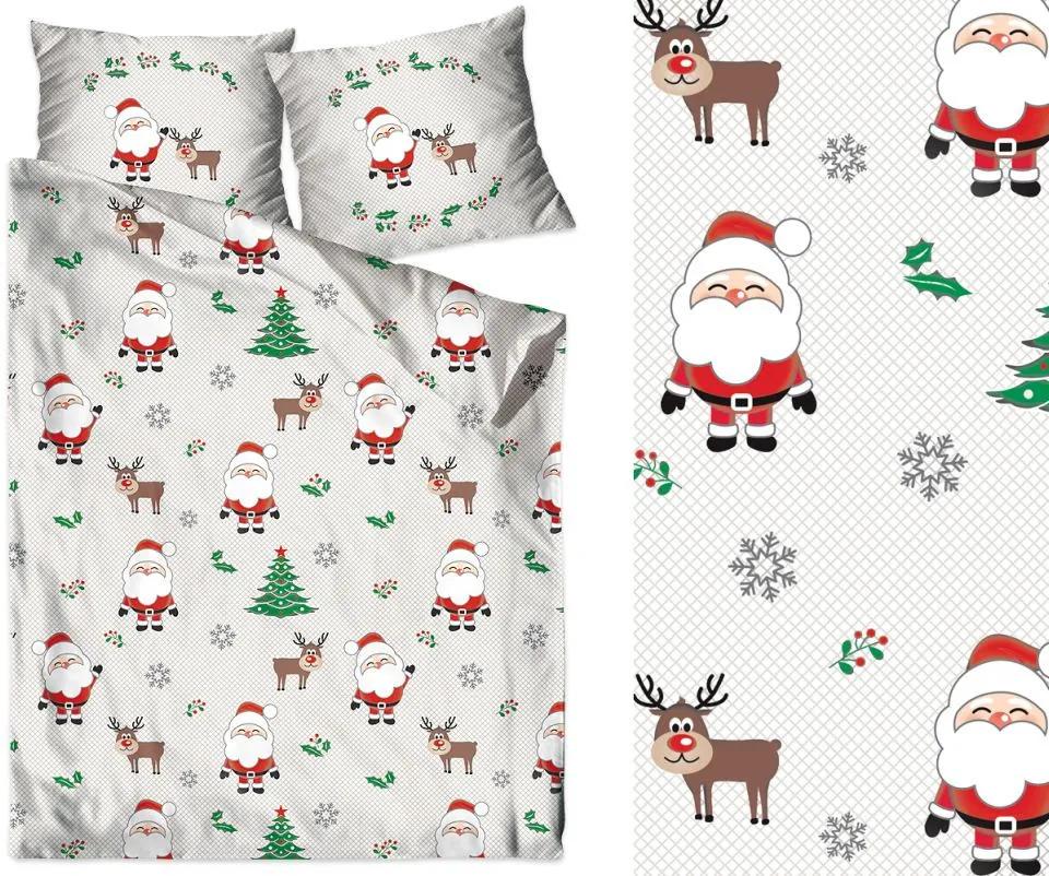 DomTextilu Originálne biele vianočné bavlnené posteľné obliečky 3 časti: 1ks 200x220 + 2ks 70 cmx80 Biela 70 x 80 cm 33815-166397