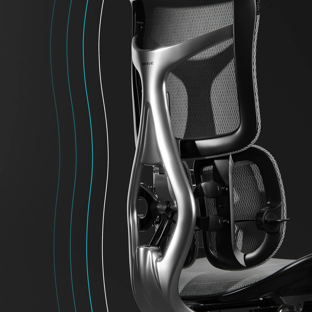 Ergonomická kancelárska stolička s podnožkou Premium Normal Size, čierna: Diablo V-Kinetic