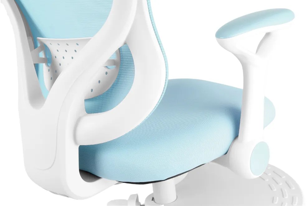 Detská rastúca stolička Neoseat JUNI 007 — látka, prateľný poťah, modrá