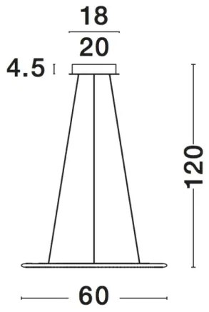 LED luster Livorno 60 Chrome