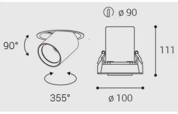 LED2 - LED Podhľadové svietidlo HIDE LED/20W/230V CRI 90 biela