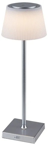 Rabalux 76013- LED Stmievateľná nabíjacia stolná lampa TAENA 4W/3,7V IP44 strieborná