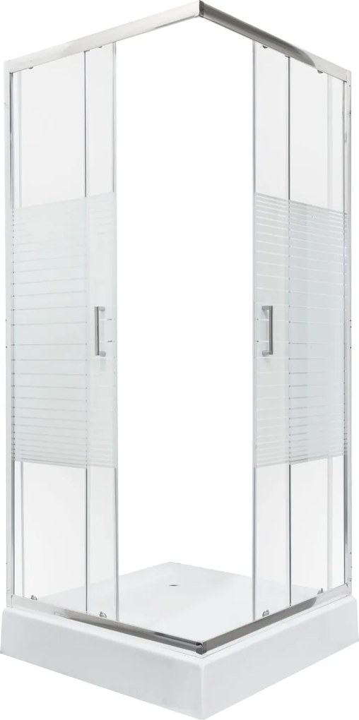 Novoterm Štvorcový sprchový kút NV-Madera 80x80 chróm/transparent - bez vaničky