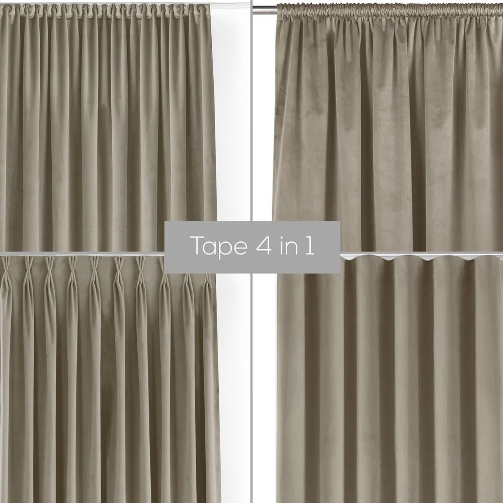 Béžový zamatový dimout záves 200x250 cm Velto – Filumi