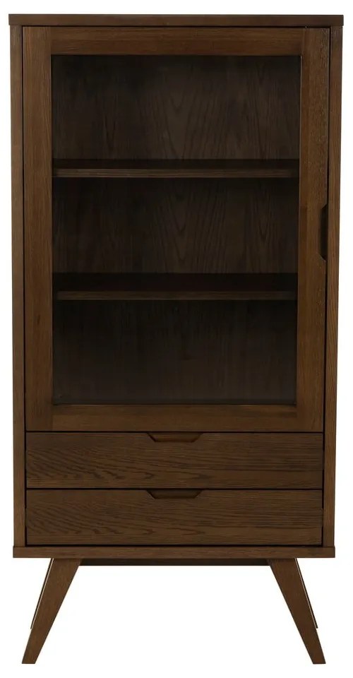 Hnedá vitrína v dekore duba 72x145x36 cm A-Line – Actona